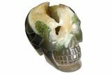 Polished Agate Skull with Quartz Crystal Pocket #148111-1